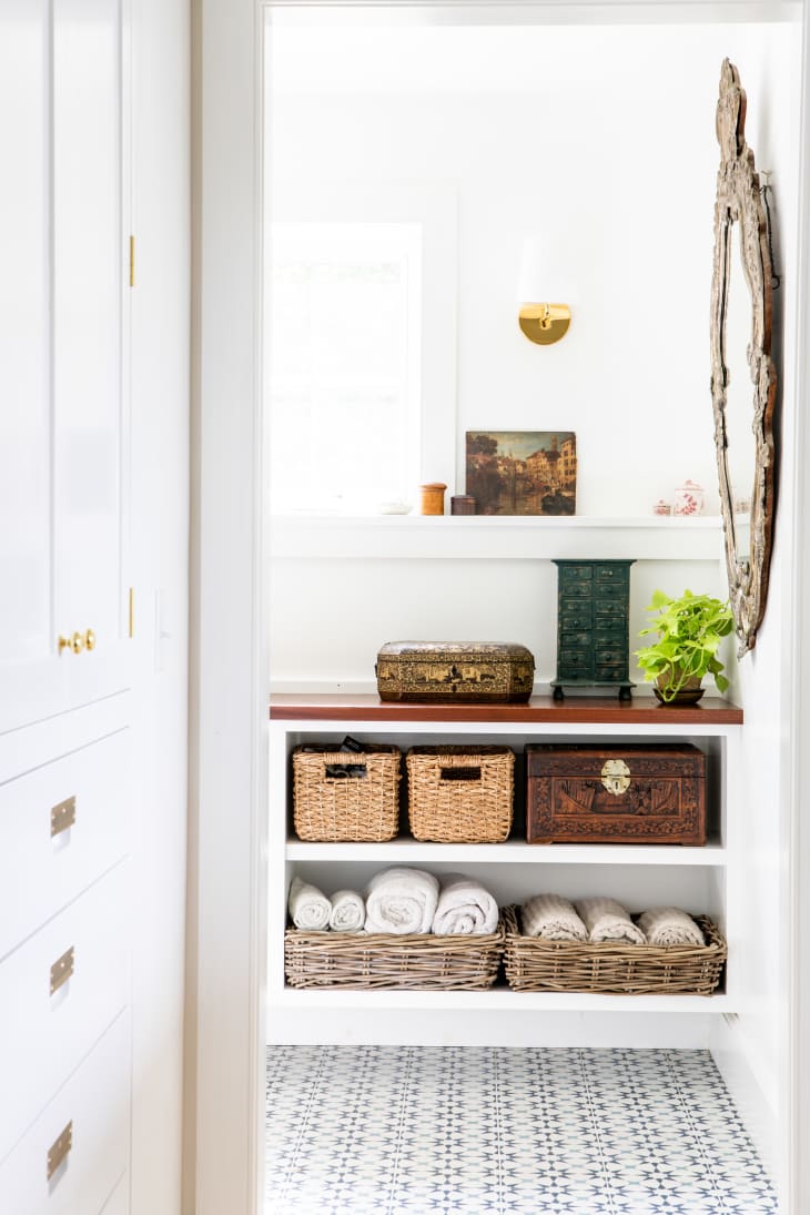 Bathroom top pantry closet
